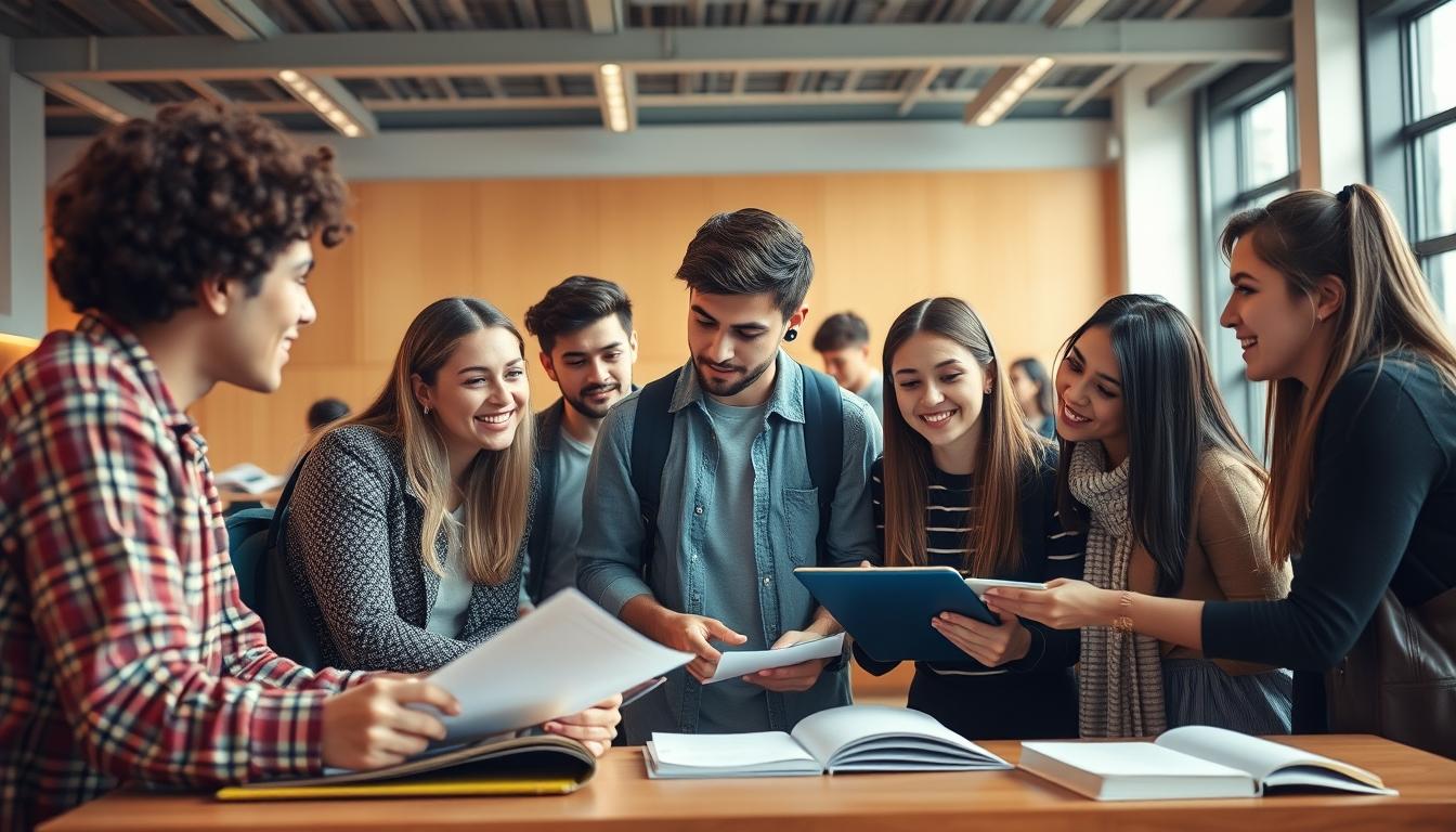 Students working in research laboratory